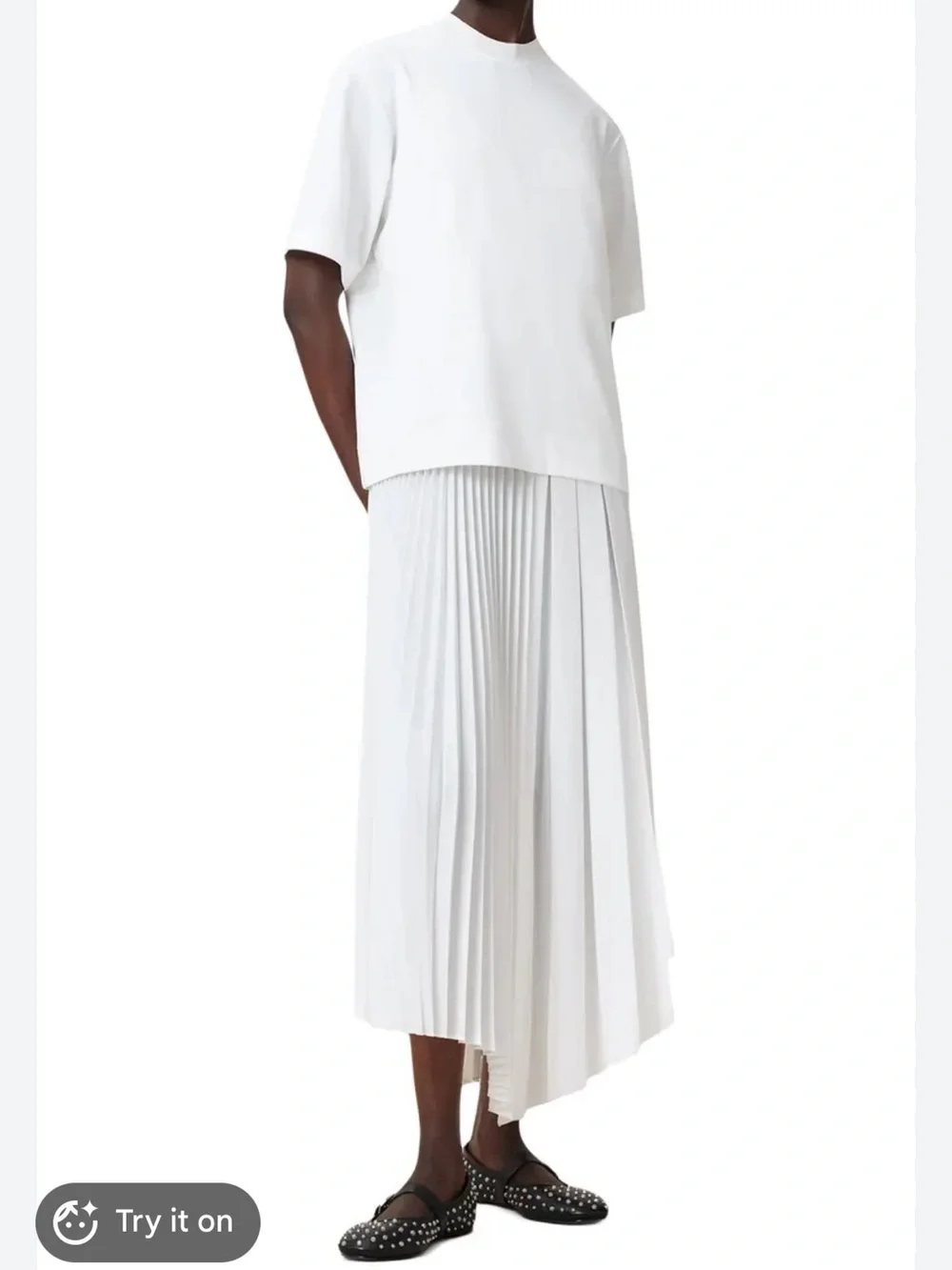 all saints pleated dress Sinead 2-in-1 Pleated Dress SWAN WHITE
